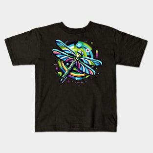 Animal work Dragonfly Vibrant Colors Geometric Shape Kids T-Shirt